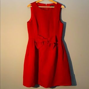 Beautiful Tahari Red A-Line Bow Sleeveless Dress